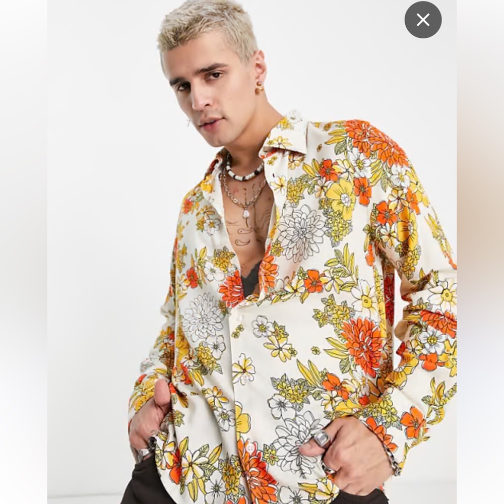💫SALE Devil’s Advocate Button Down shirt 70s floral style